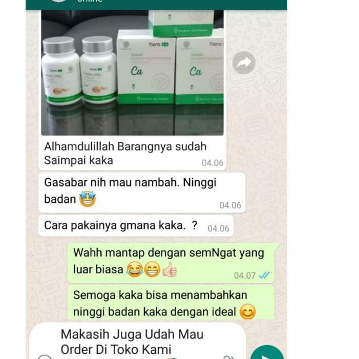 

PROMOSI !! 9.9 [COD] PAKET PENINGGI BADAN TERBAIK | PENINGGI TUBUH ALAMI | ZINC + SUSU CALSIUM 100% ORIGINAL TIENS [KODE 89]