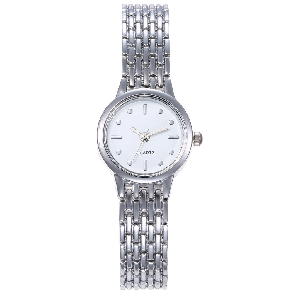 Jam Tangan Analog Quartz Strap Rantai Wanita Dan Pria Dengan Dial Bulat Casual W191