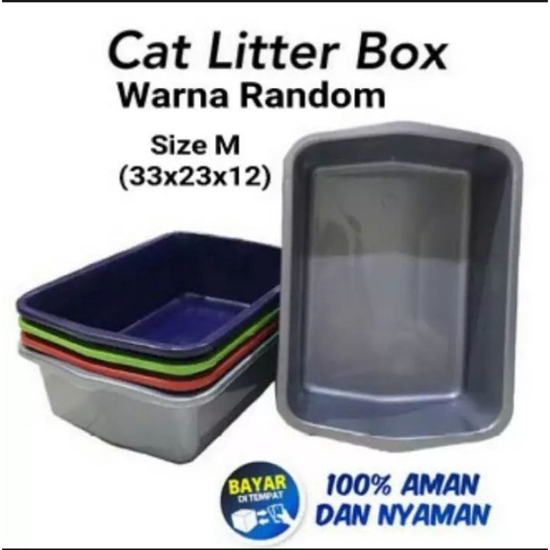 Bak Kotak Pasir Cat Litter Box M Bak Pasir Tempat Pup Kucing Toilet Bak Kotak Kotoran hewan