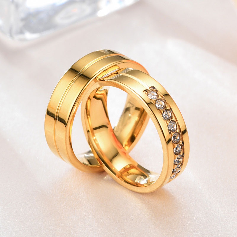 Satu Cincin Pertunangan Cincin Kawin Fashion Korea Untuk Pria Dan Wanita