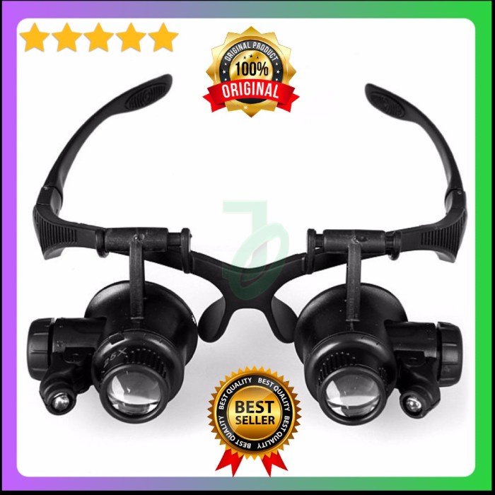 

Kacamata Pembesar 25x Magnifier dengan 2 LED