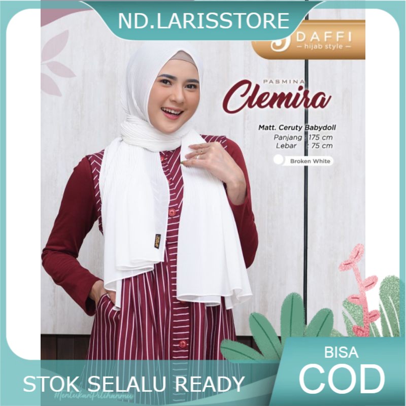 PASHMINA PLISKET CLEMIRA ORI DAFFI HIJAB Ceruty Babydoll