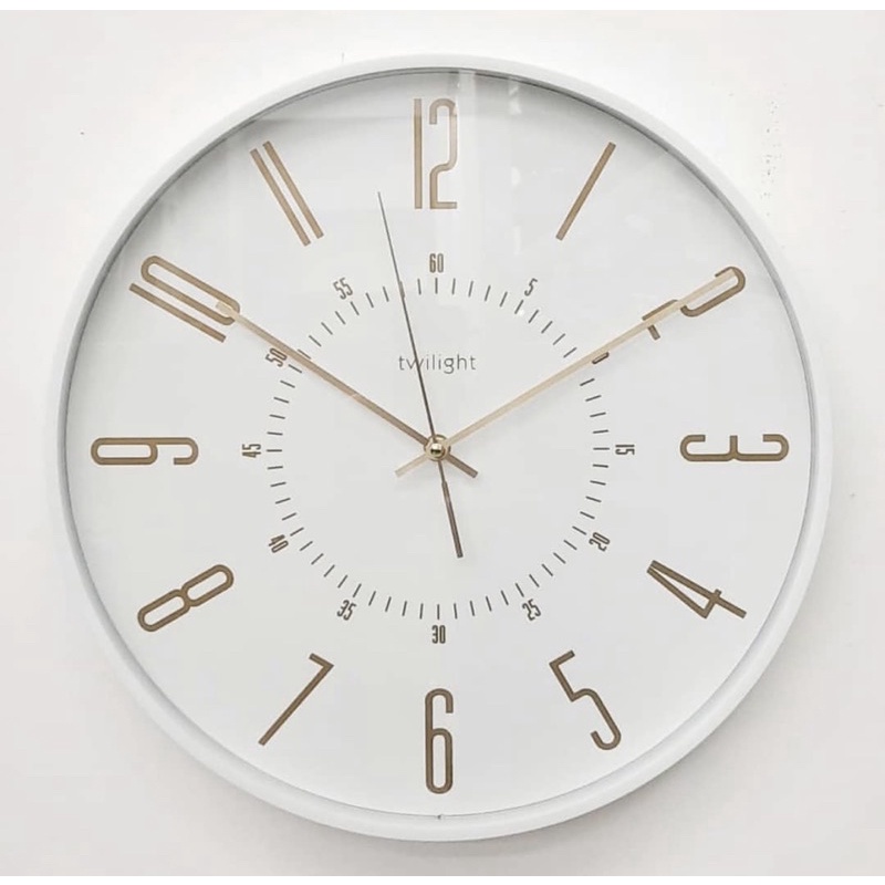 JAM DINDING PUTIH GOLD MINIMALIS by Informa
