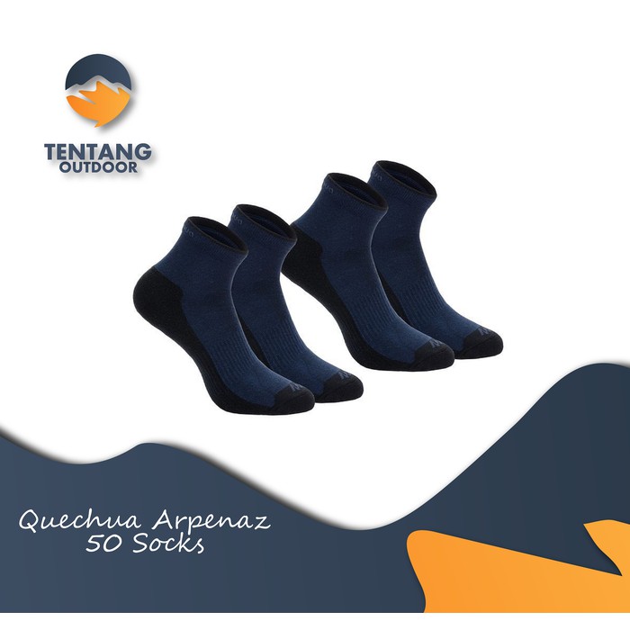 Dijual 2PASANG Kaos Kaki Quechua Arpenaz 50 Medium Mendaki Outdoor Sport Lari