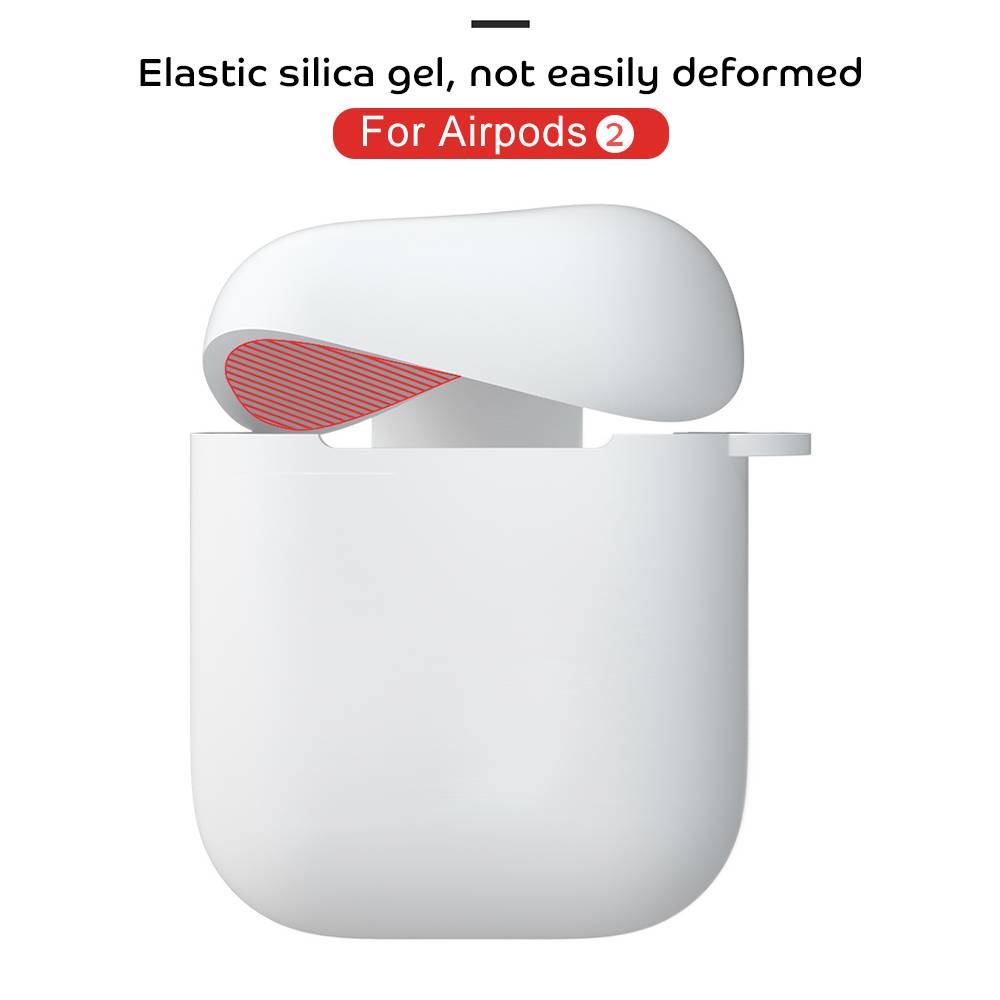 Case Pelindung Earphone Bahan Silikon Shockproof Dengan Kait Untuk Apple Airpods 2