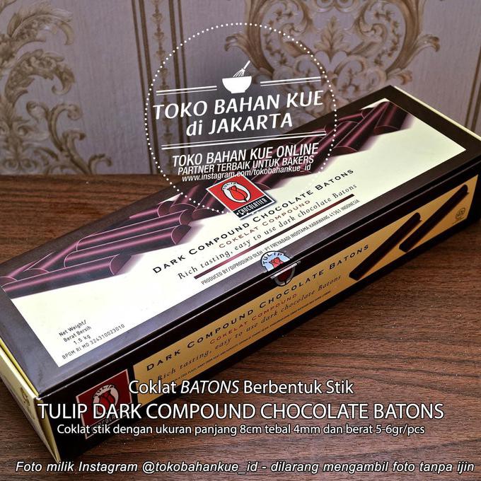 

A47Cslo Cocoa Batons Coklat Chocolate Compound Sticks Tulip Cokelat 250 Gr