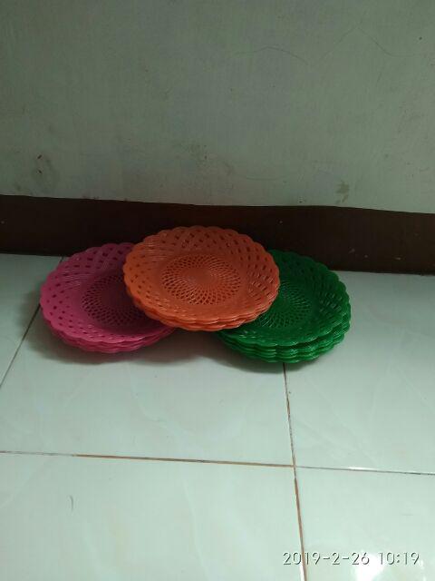 Piring Plastik Rotan Anyaman(tanyakan Stok Sblm Membayar)