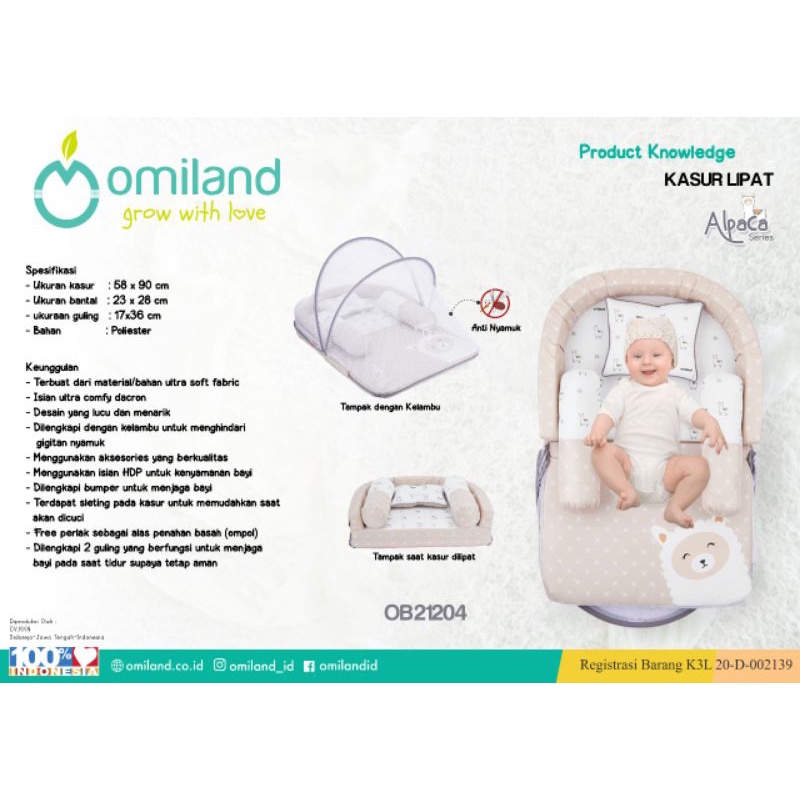 Kasur  bayi bumper  lipat + kelambu Omiland all varian