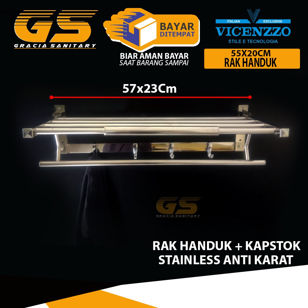 Rak handuk kamar mandi 5 baris stainless stell / Kapstok Baju Dan Handuk /  Gantungan Baju / Tempat Handuk