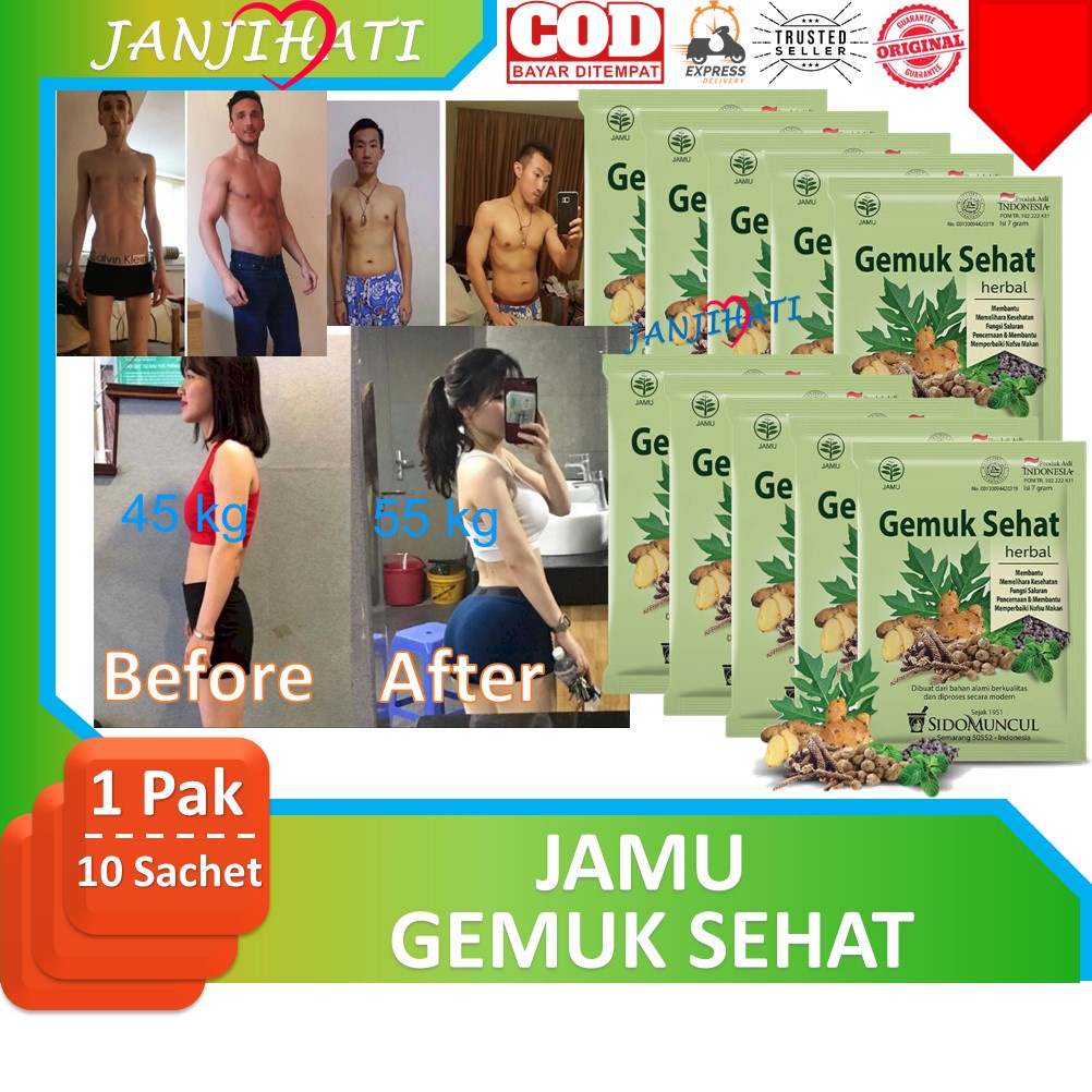 

Jamu Gemuk Sehat Sidomuncul (1 Pak isi 10 Sachet)