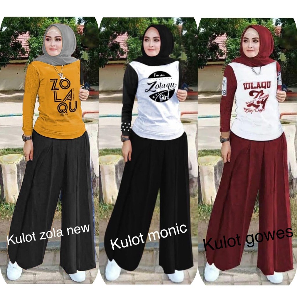 COD ✔ SET KULOT ZOLA NEW SIZE XL / SETELAN WANITA ZOZOBA MUSLIM / GOWES / MONIC