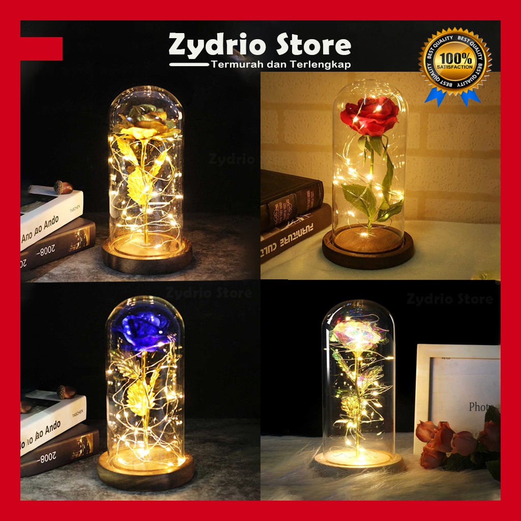 Lampu Bunga Mawar Kado Unik Romantis LED Dekorasi Beauty and The Beast