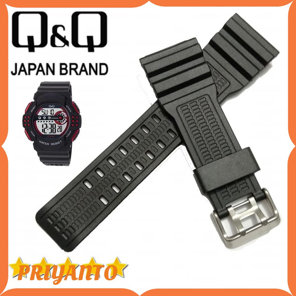 Strap Tali Jam Tangan Leathrs QnQ Q&amp;q qq M-128 M128 M 128 Hitam