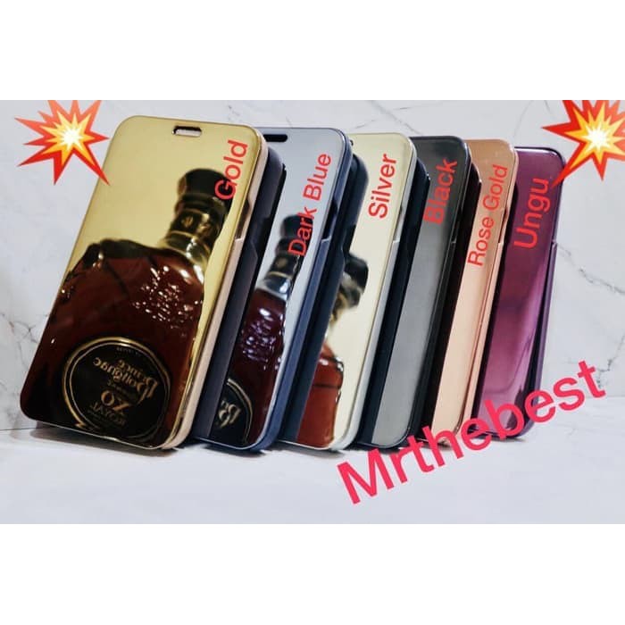 Jual Samsung J4 2018 Flipcover Clear View Standing Hard Case Mirror Murah