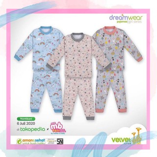 Setelan Baju  Panjang Piyama Dreamwear Bayi  Velvet  Junior  