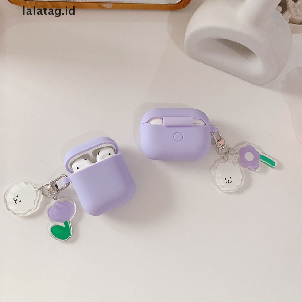 (lalatag) Casing Silikon Motif Kartun Beruang + Gantungan Kunci Untuk Simpan Earphone Wireless Bluetooth Apple AirPods 1 / 2 / 3 pro