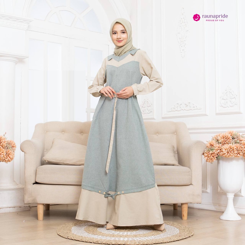 BAJU GAMIS RAUNA TERBARU / GAMIS MUSLIMAH BARU / RAUNA PRIDE PROMO RGD 13 HIJAU