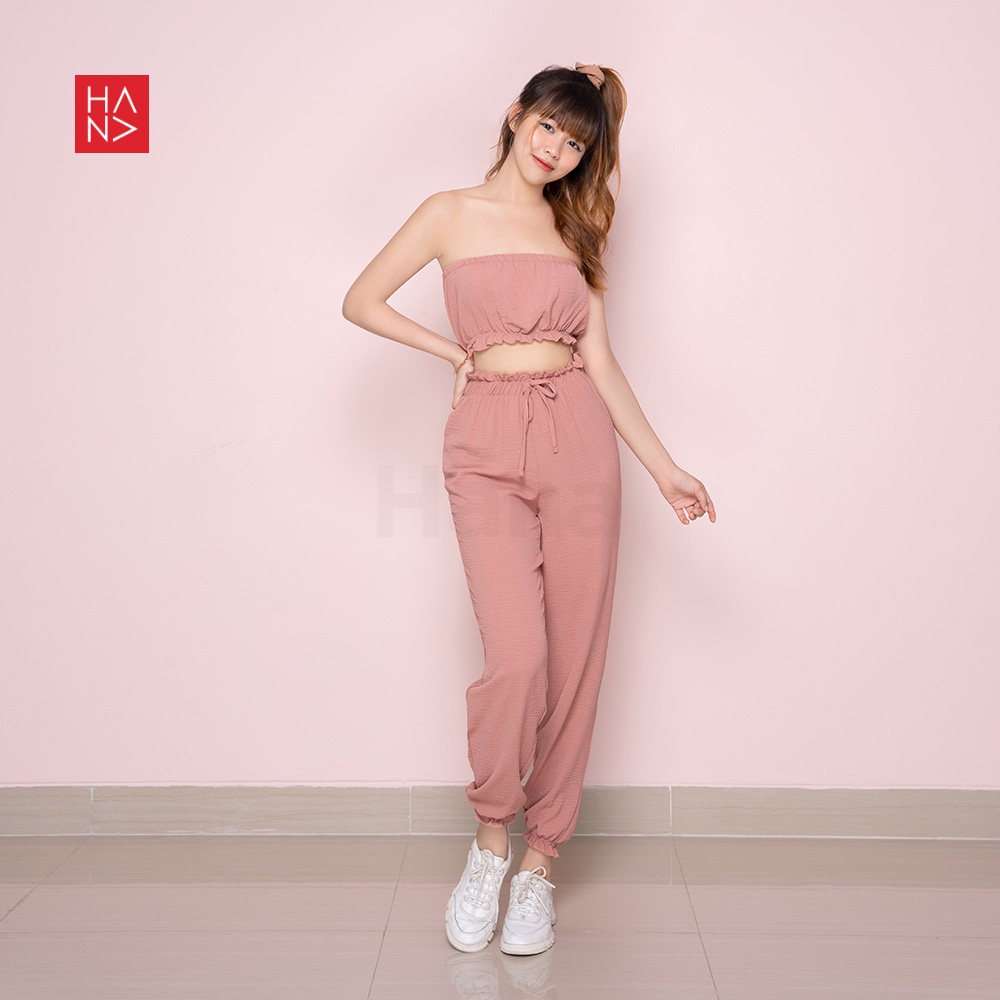 HanaFashion JKT - Winnie Set Crop Top + Jogger Long Pants - ST047