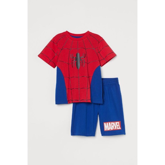 2-Piece Printed Set 'Blue/Spiderman' - H&M KIDS SALE 2022