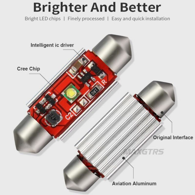 Lampu Led Plafon Mobil 36 Mm Canbus 12 Smd Mata Kabin Cabin Interior Mobil Festoon Feston Heatsink