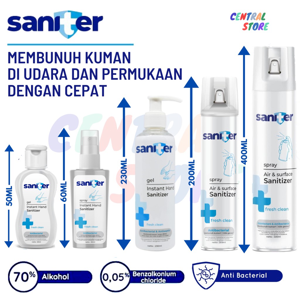 Hand Sanitizer Instant SPRAY 400 ml Sanitizer - SANITER ALL VARIANT