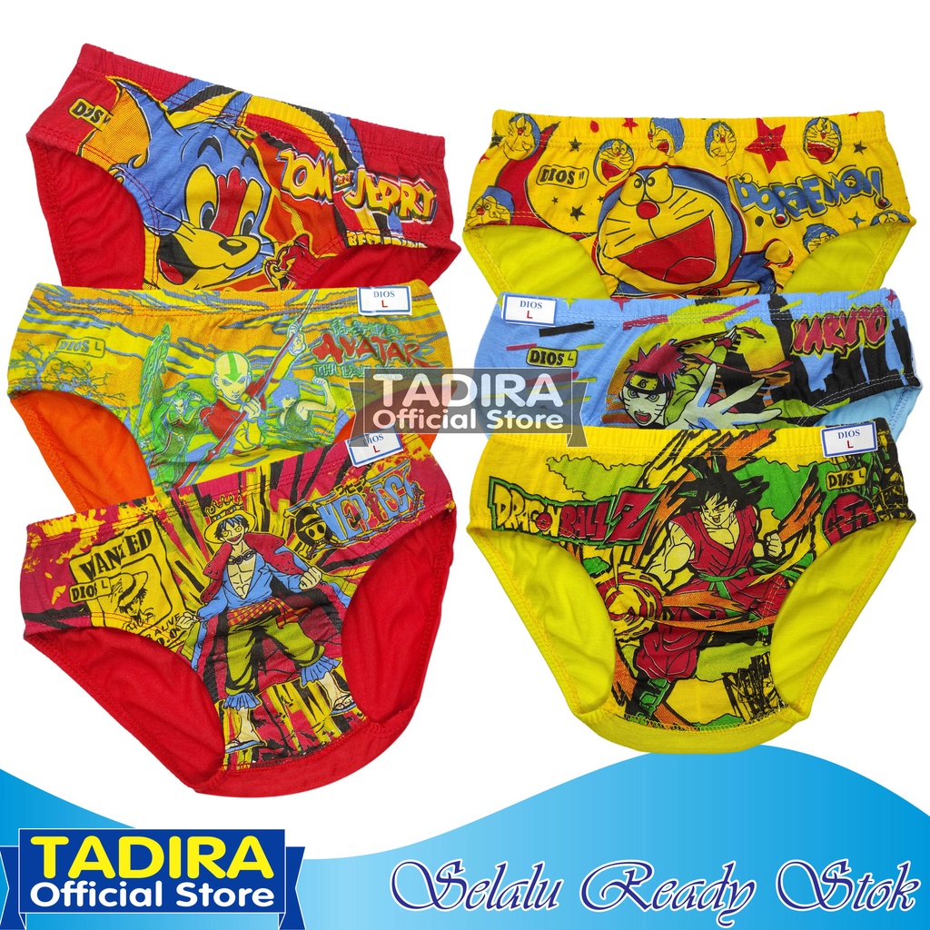 6 Pcs Celana Dalam Anak Laki Laki Motif Gambar Kartun Sempak Anak Usia 1-10 Tahun TADIRA