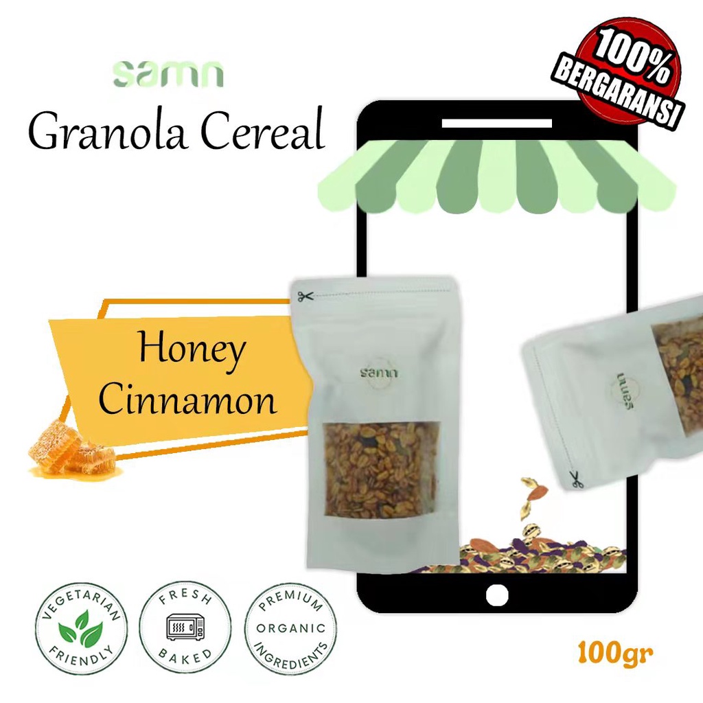 

SAMN FOOD Granola Sereal Mini 100gr Premium Honey Cinnamon