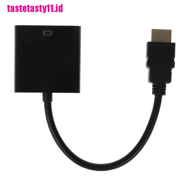 Kabel adapter converter HDMI Ke VGA Warna Hitam Untuk Proyektor monitor HD