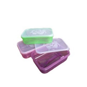 kotak makan bekal plastik/ompreng panda sendok garpu lunch box