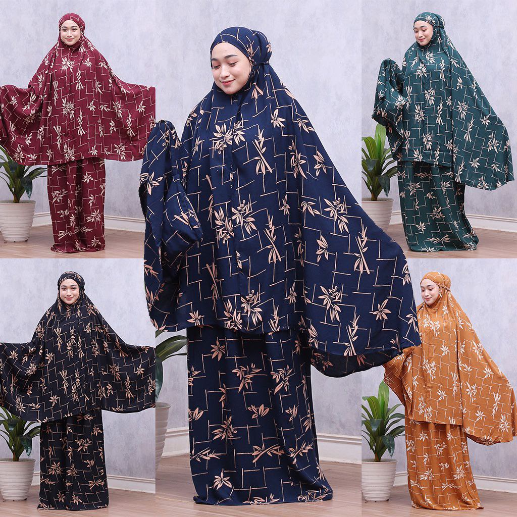 Mukena Rayon Dewasa Mukena Batik Rayon Premium Mukenah Terusan Potongan Berlengan Mukena Santri Peka