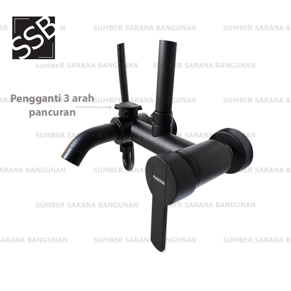 Shower Column Panas Dingin Set Komplit Black / Shower Tiang Hitam T-3D