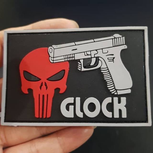 Rubber|Rubber Patch GLOCK|Rubber Patch Perekat Glock|Patch Topi|Patch Tas