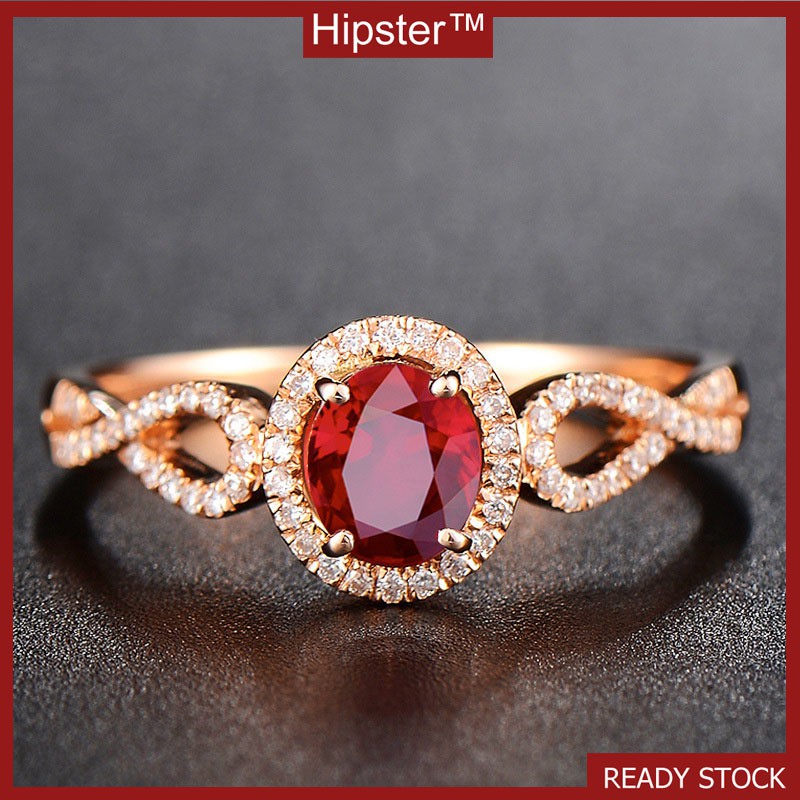 European and American Affordable Luxury Fashion Inlaid Ruby Ring