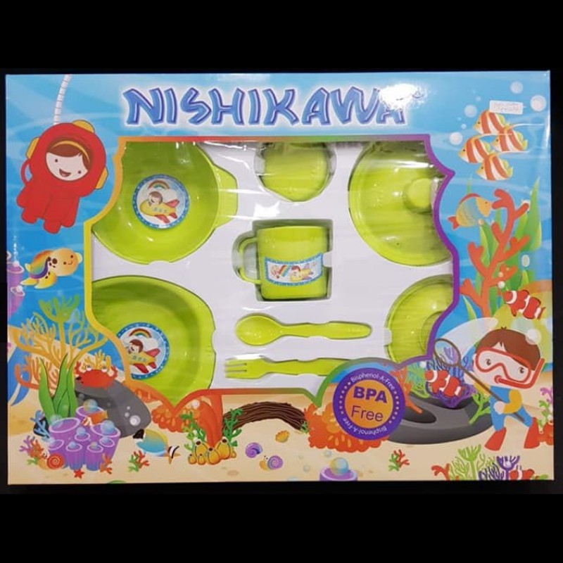 NISHIKAWA all in one baby feeding set ukuran besar Perlengkapan makan bayi