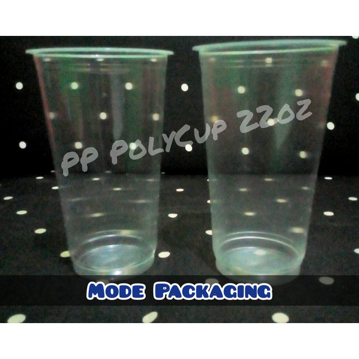 Plastic Cup Pp Poly 22Oz (660Ml) 12Gram / Gelas Plastik Ukuran 22Oz