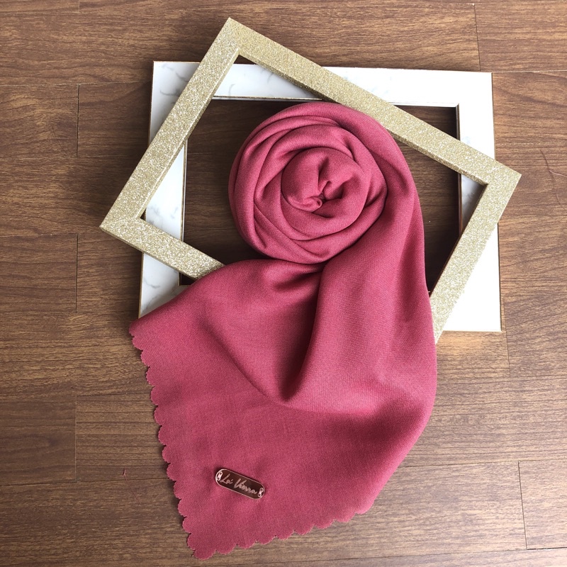 Part 1 Voal Arabian Jilbab Polos Sahara Hijab Segiempat-Blush