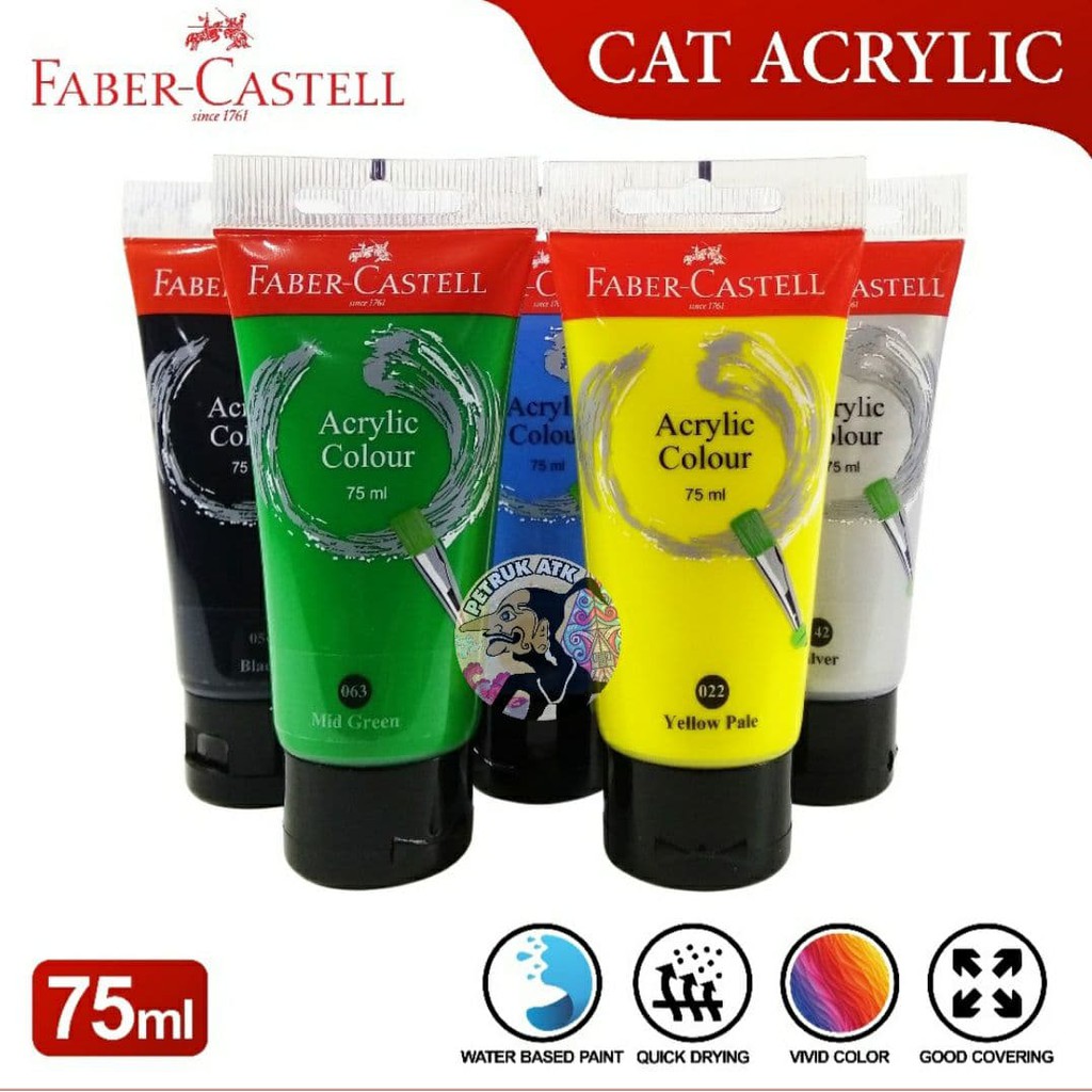 

[PCS] CAT ACRYLIC FABER CASTELL COLOUR 75 ML*
