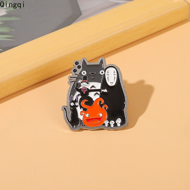 Bros Pin Enamel Desain Anime Totoro No Face Man Calcifer Untuk Anak