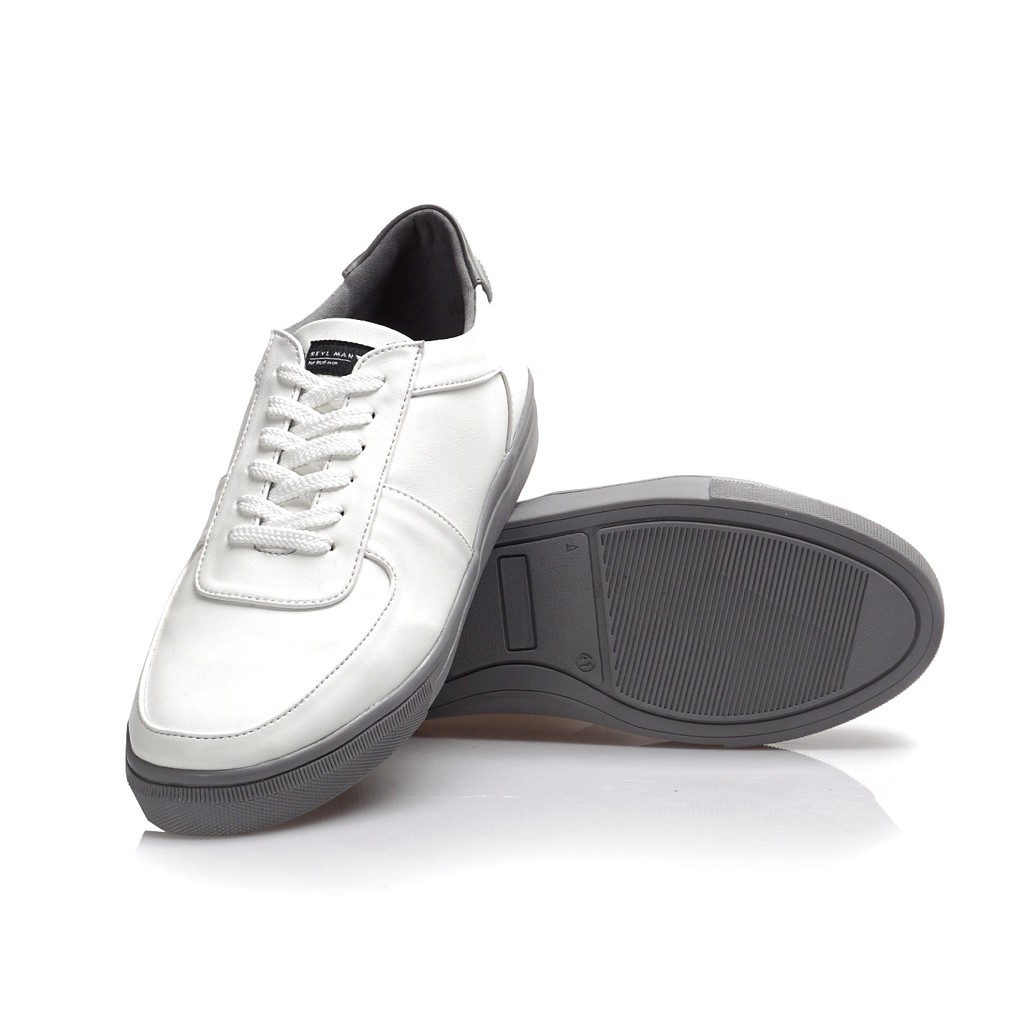 Famo White Grey | Sepatu Putih Casual Sneaker Kasual Polos Original Pria Cowo Footwear Reyl x FORIND