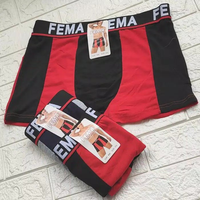 Fema Celana Dalam Pria Boxer Import Premium Bahan Kaos