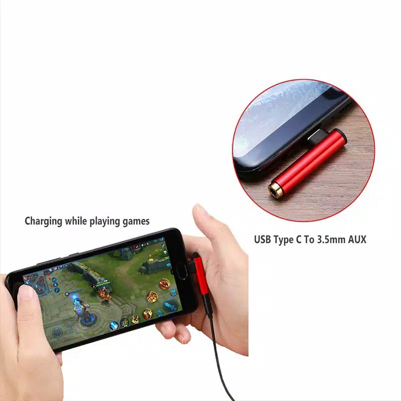 type C right angle converter splitter to jack audio AUX headset