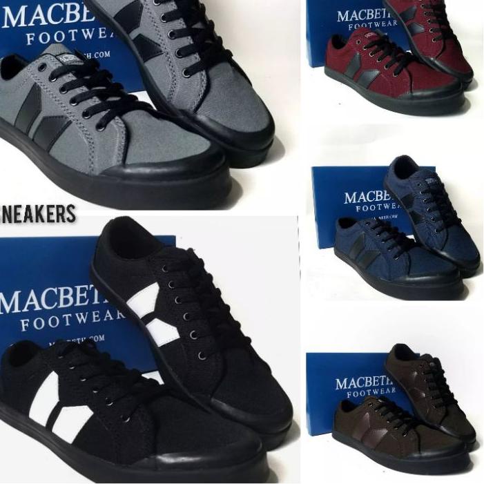 Berkualitas Sepatu Macbeth Vegan Black White Navy Blue Black Maroon Brown Army Men Import. Skate 팝