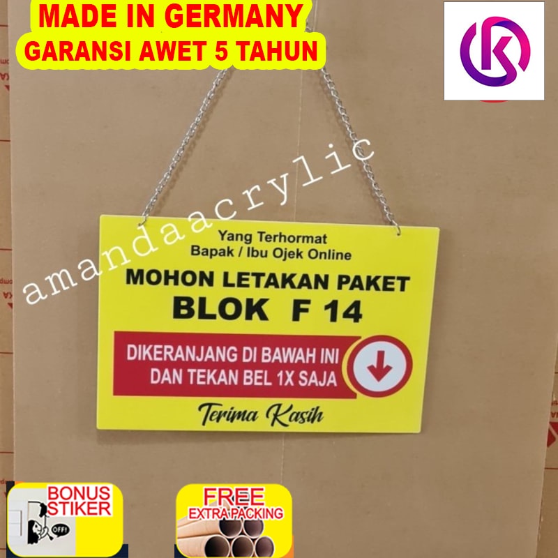 

Promo Acrylic papan nama kurir pengantar paket/surat