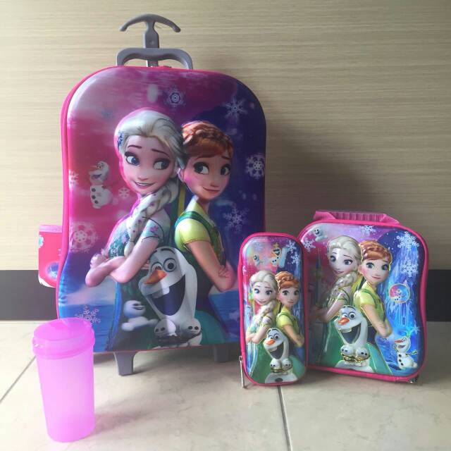 Tas Troli Anak Frozen 4in1 Troli Sekolah Anak