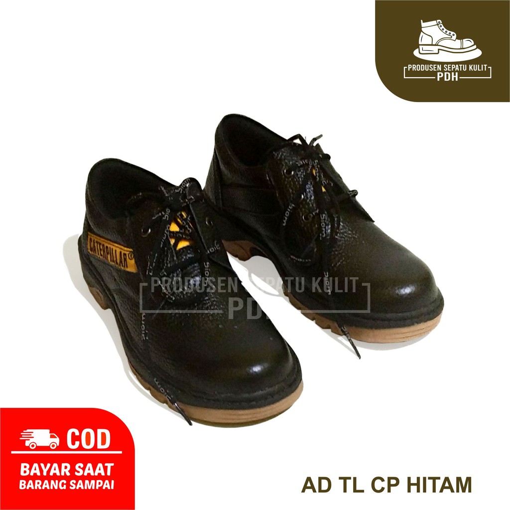 SEPATU BOOTS SAFETY PRIA PENDEK UJUNG BESI TERLARIS MURAH BAHAN KULIT ASLI - AD_TL CP Htm