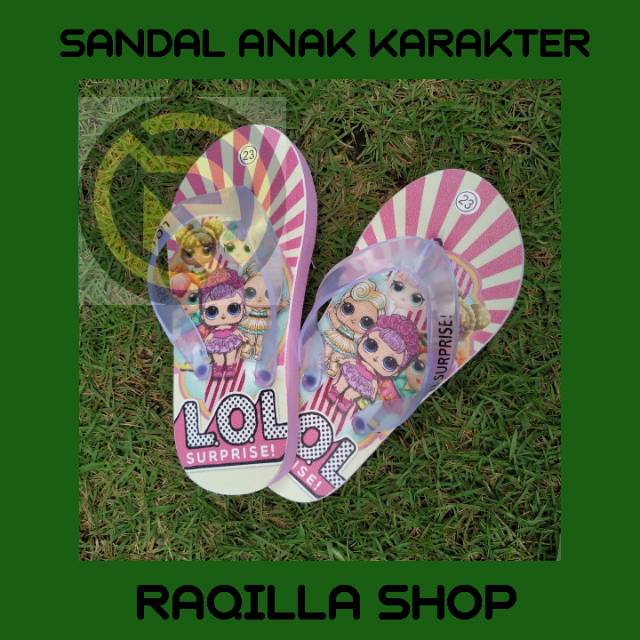 Sendal anak sendal karakter LOL surprise pink ukuran 21-30 sendal anak perempuan