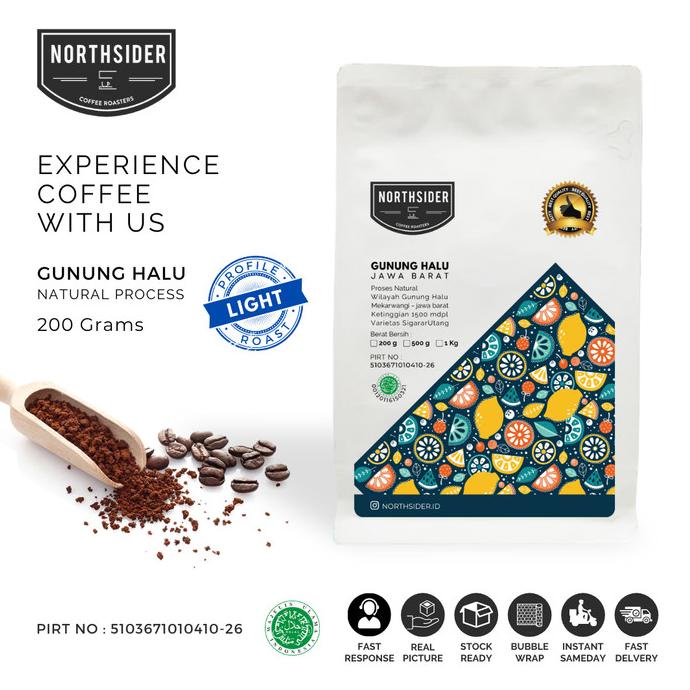 

BIJI KOPI ARABIKA GUNUNG HALU NATURAL - 200GR NORTHSIDER COFFEE