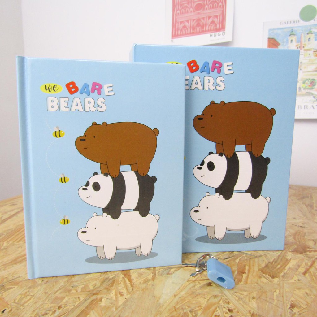 

RB Mandicantik Buku Gembok A6 Gambar WBB We Bare Bears Buku Diary Beruang Teddy READY JAKARTA COD
