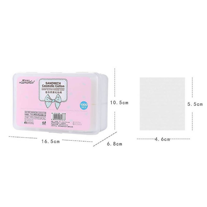 Ultra Thin Cotton Pad 1000pcs kapas wajah tipis Face Cleansing Pads kapas toner lameila