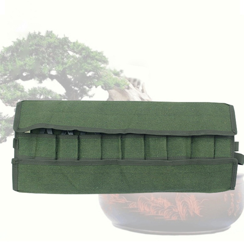 Kiss Tas Penyimpananorganizer Peralatan Berkebun Bonsai Warna Hijau Army